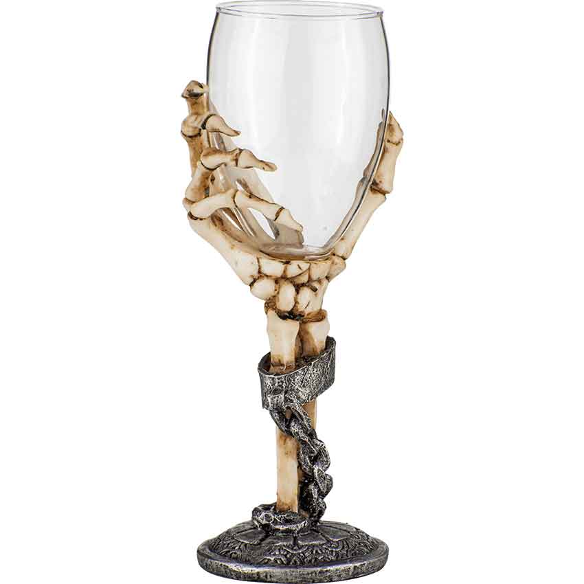 Chained Skeleton Hand Wine Glass