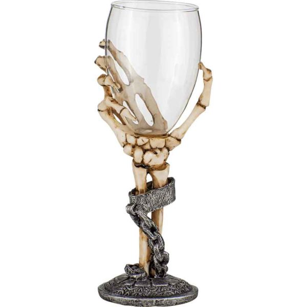 Chained Skeleton Hand Wine Glass