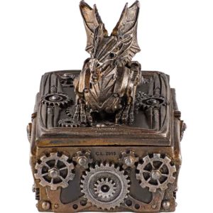 Steampunk Geared Dragon Trinket Box