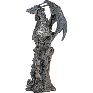 Jeweled Gray Dragon Statue