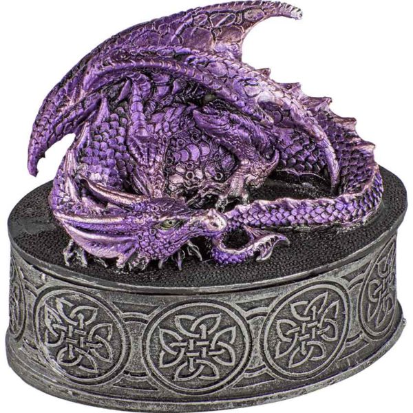 Celtic Purple Dragon Trinket Box