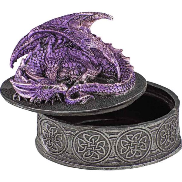 Celtic Purple Dragon Trinket Box
