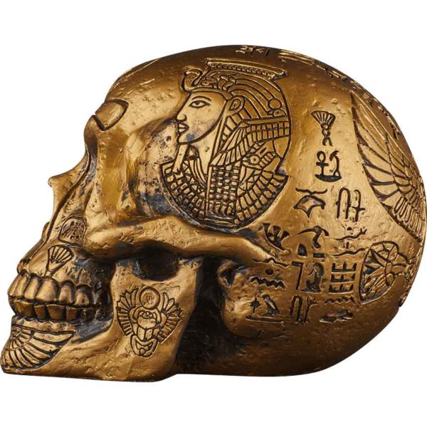 Golden Egyptian Hieroglyph Skull