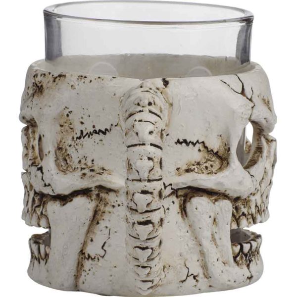 Grinning Skull Glass Cup