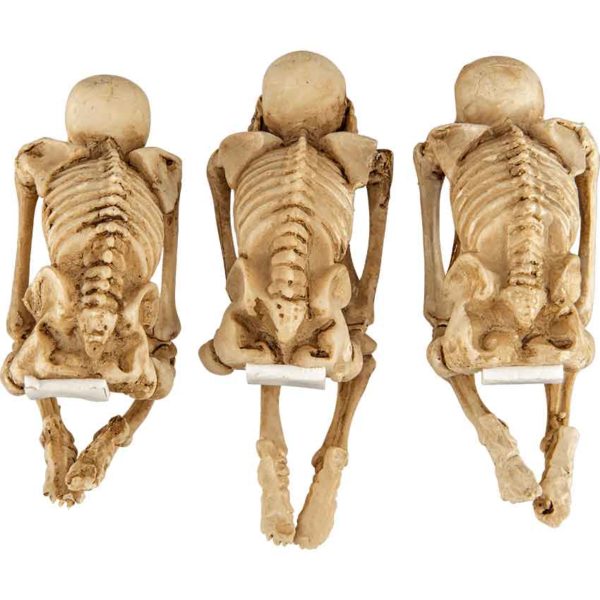 No Evil Skeleton Shelf Sitters Set