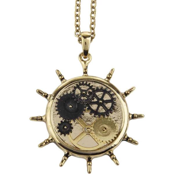 Kinetic Wheel Steampunk Necklace