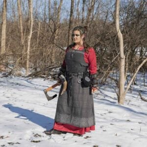 Alva Herringbone Apron Dress