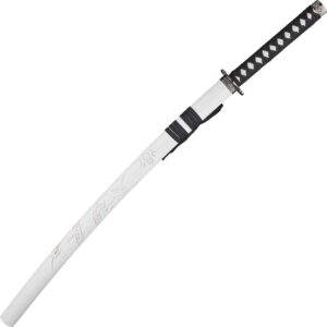 Carved Dragon White Saya Katana