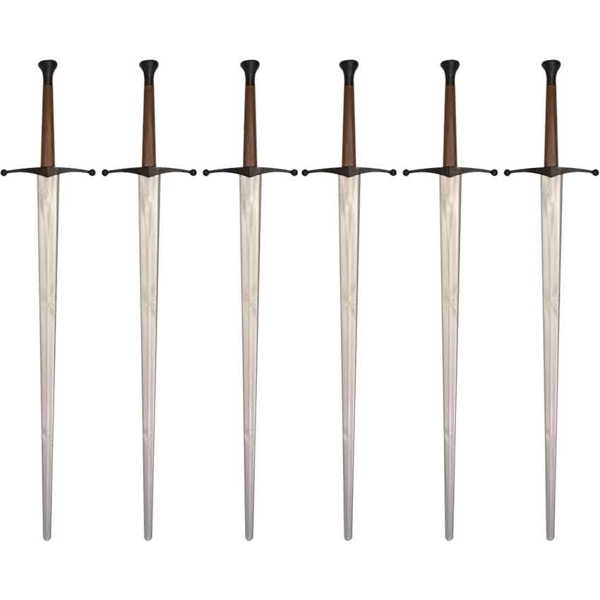 Synthetic Longsword Silver Blade - 6-Pack