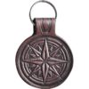 Compass Star Leather Key Chain