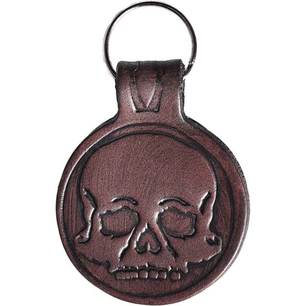 Skull Leather Key Chain