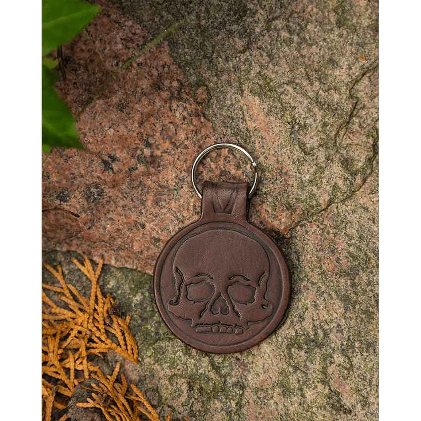 Skull Leather Key Chain