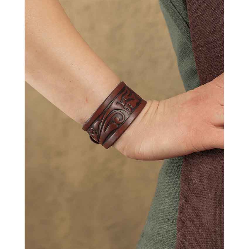 Small Leather Floral Bracelet