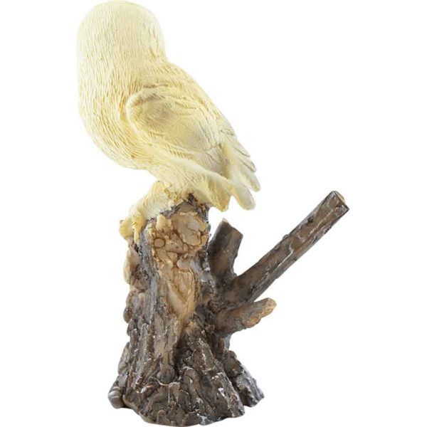 Barn Owl on Tree Trunk Statue