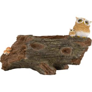Owl with Baby on Log Planter