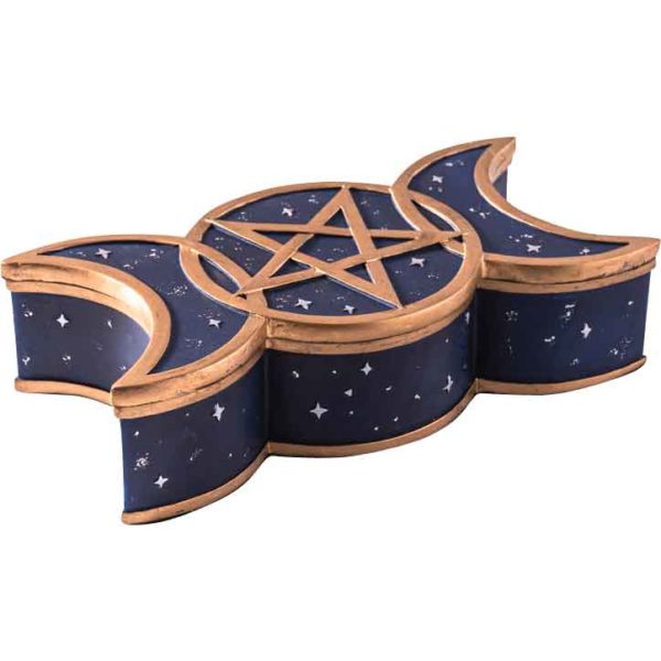 Celestial Triple Moon Trinket Box