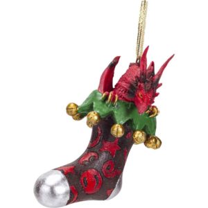 Dragon in Stocking Christmas Ornament