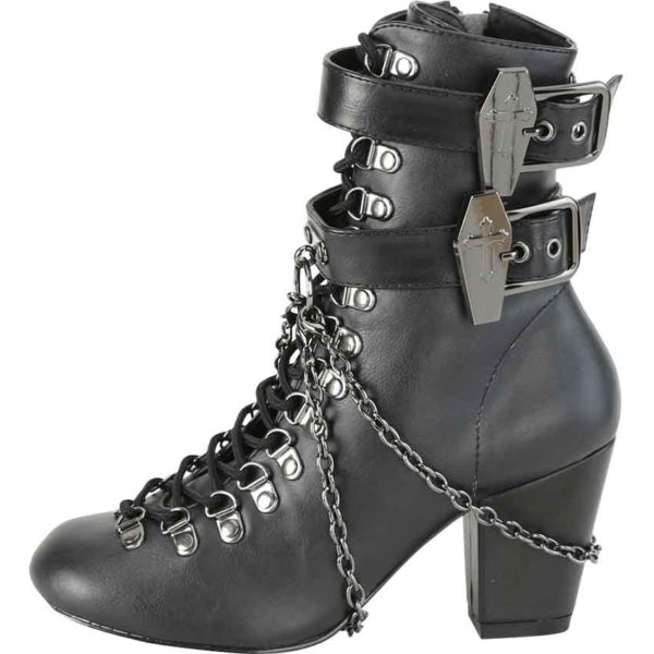 Gothic Coffin Buckle Boots