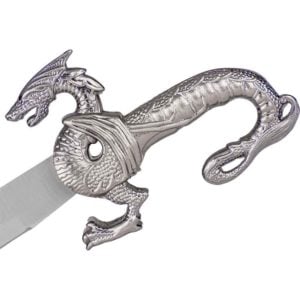 Small Ornate Dragon Dagger with Green Scabbard