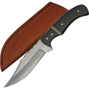 Fixed Blade Knife8.5" Overall Filework Hunting Skinner Black Horn 203411 