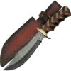 Herringbone Wood Damascus Hunting Knife