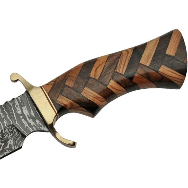 Herringbone Wood Sawback Hunting Knife
