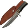 Damascus Bowie Knife with Sheath - Black
