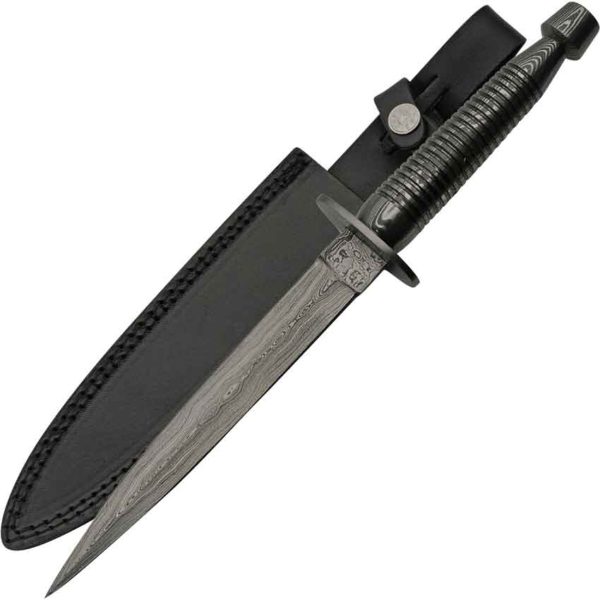 Damascus Commando Dagger with Sheath