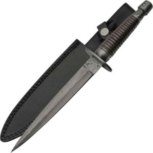 Wood Hilt Damascus Commando Dagger