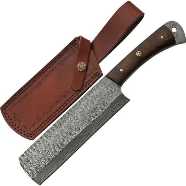 Rosewood Damascus Cleaver