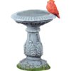 Miniature Cardinal Bird Bath with Stake