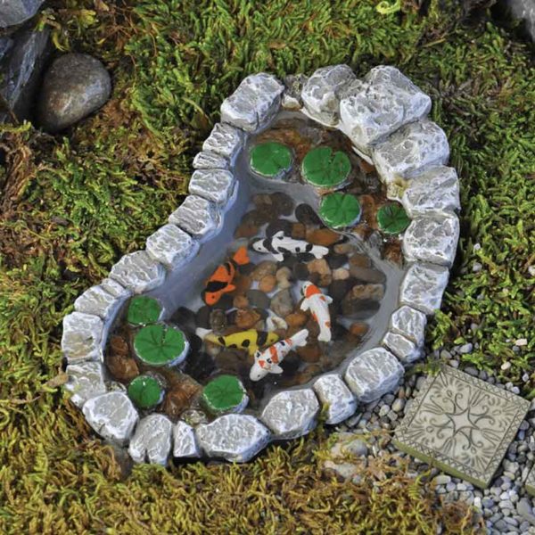 Koi and Lily Pad Fairy Garden Pond