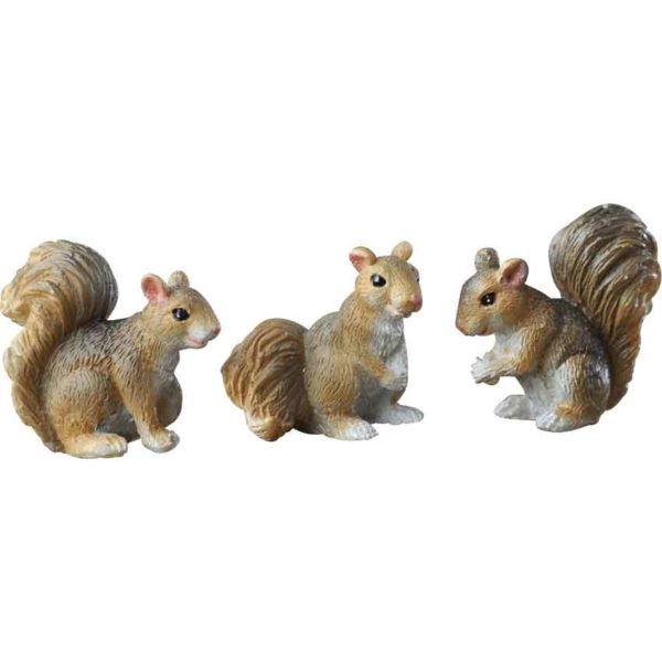 Set of 3 Assorted Mini Squirrel Statues