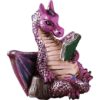 Mini Pink Reading Dragon Statue