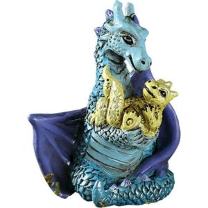 Mini Mom and Baby Dragon Statue