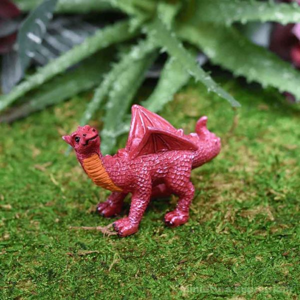 Mini Red Standing Dragon Statue