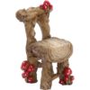 Mini Wooden Chair with Mushrooms Statue