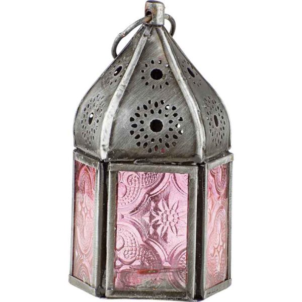 Pink Glass Tealight Lantern