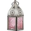 Pink Glass Tealight Lantern
