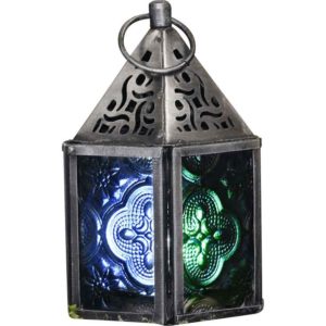 Green and Blue Glass Tealight Lantern