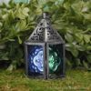 Green and Blue Glass Tealight Lantern