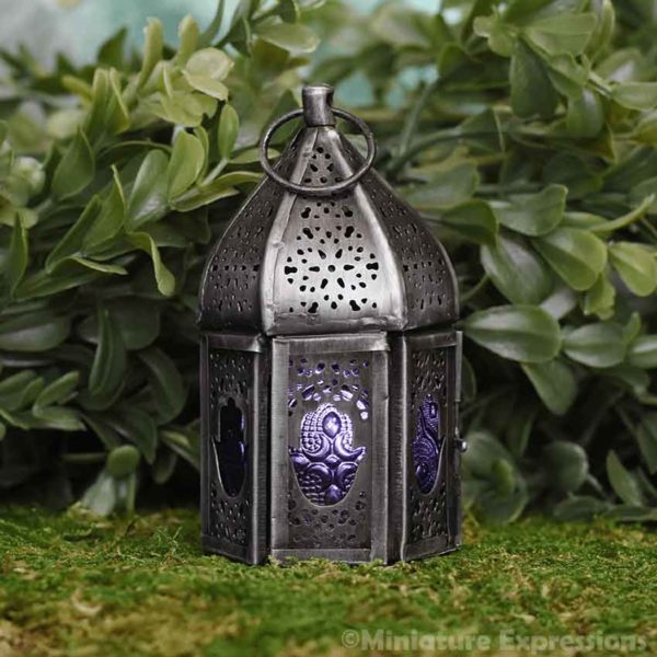 Purple Hamsa Tealight Lantern