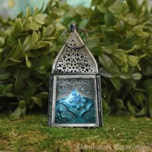 Blue Curtain Glass Tealight Lantern