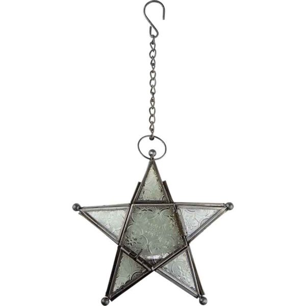 Frosted Glass Star Tealight Lantern