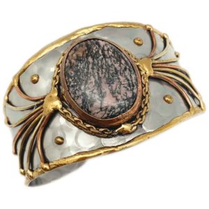 Rhodonite Medieval Cuff Bracelet