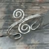 Silver Banded Spiral Medieval Cuff Bracelet