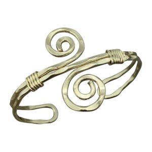 Golden Banded Spiral Medieval Cuff Bracelet