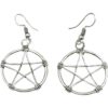 Wiccan Wire Pentacle Earrings
