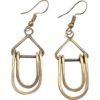 Brass Double Loop Medieval Earrings