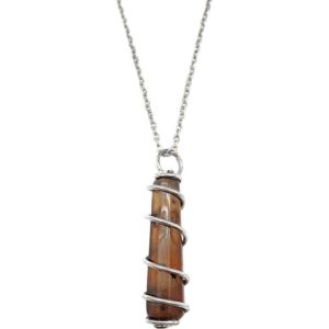 Wrapped Agate Medieval Drop Necklace